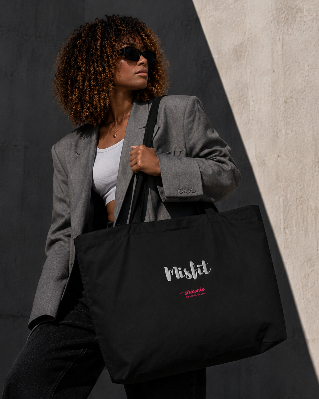 Misfit large organic tote bag